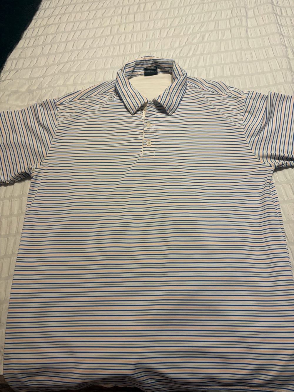Nike Men's Striped Polo Shirt - Blue & White